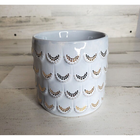 Starbucks Coffee Mug 2016 Anniversary Mermaid Scales Siren Grey & Gold Cup 10 oz - Picture 4 of 7